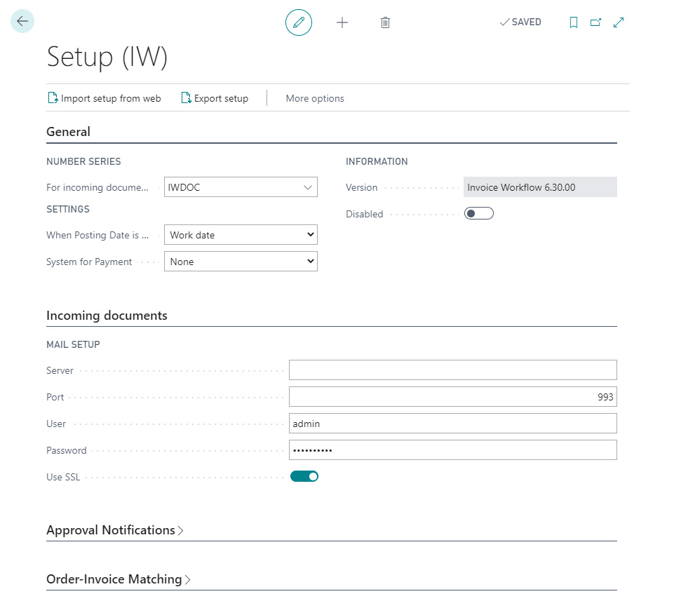 Invoice Workflow Setup