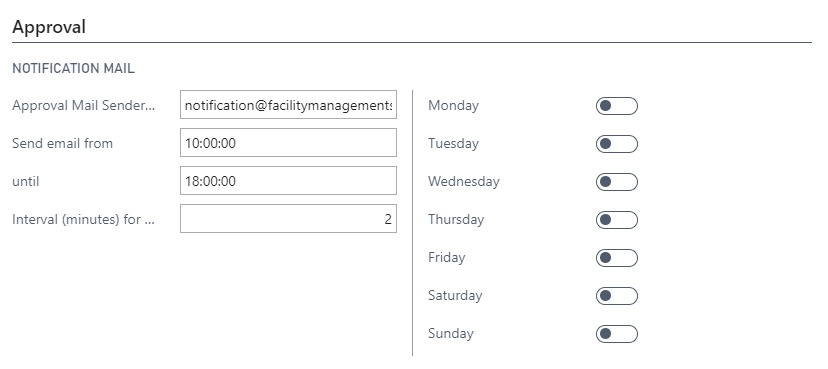 Approval notification settings